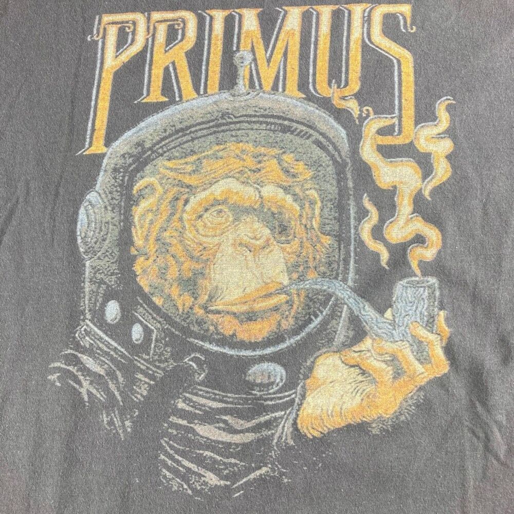Primus T Shirt Mens XL Gray Space Monkey Graphic Band Tee Gildan Softstyle